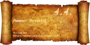 Ammer Arnold névjegykártya